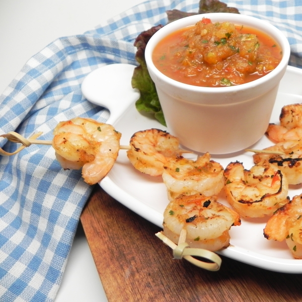 Grilled Shrimp Kabobs and Dipping Sauce