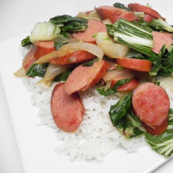 Sausage and Bok Choy Stir-Fry