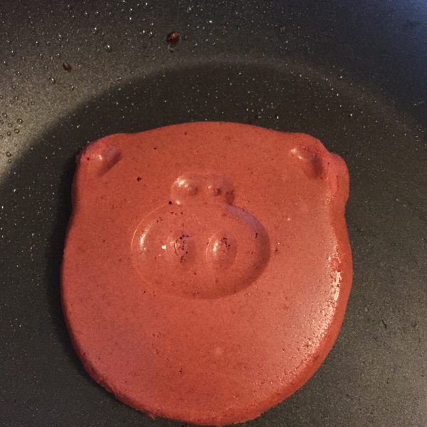 Red Velvet Pancakes with Cream Cheese Glaze
