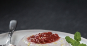 Vegan Panna Cotta with Strawberry Rhubarb