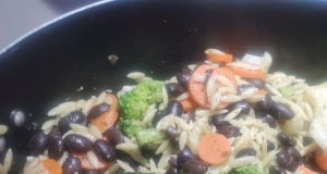 Seasoned Orzo and Black Beans