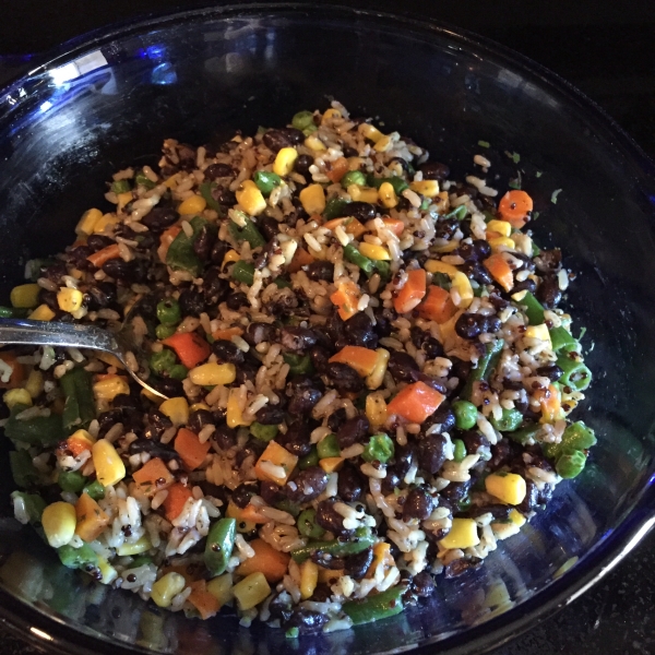 Seasoned Orzo and Black Beans