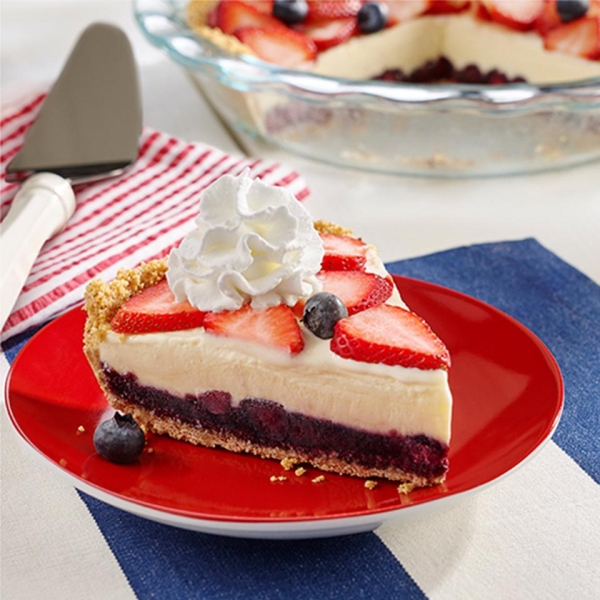 Red, White and Blue Ice Cream Pie