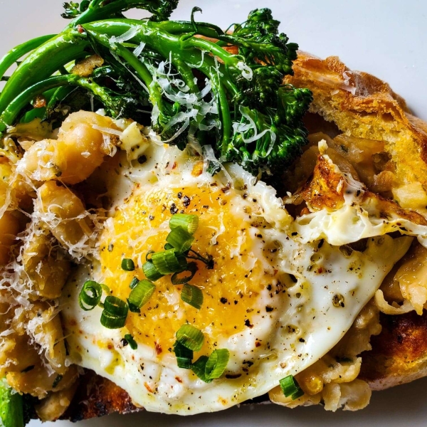 White Bean and Broccolini Brunch Toasts
