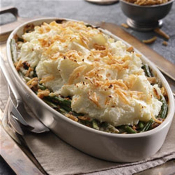 Mashed Potato Topped Green Bean Casserole