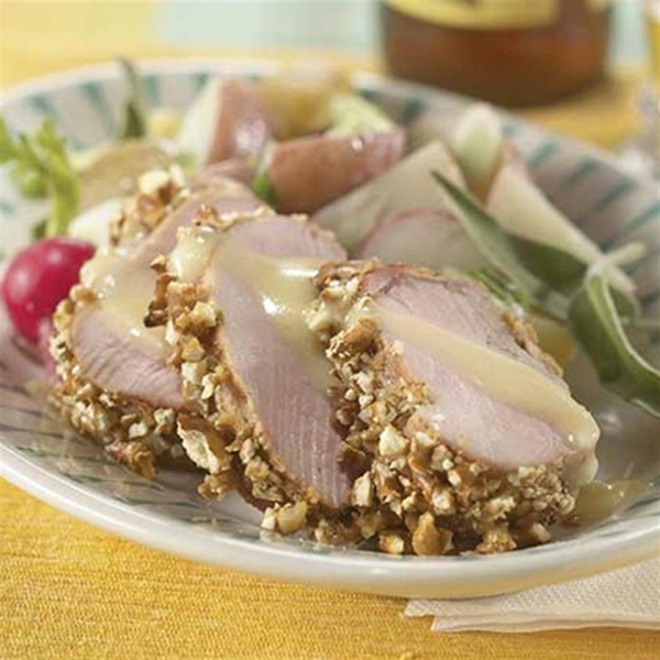 Honey-Kissed Pretzel Crusted Pork Loin