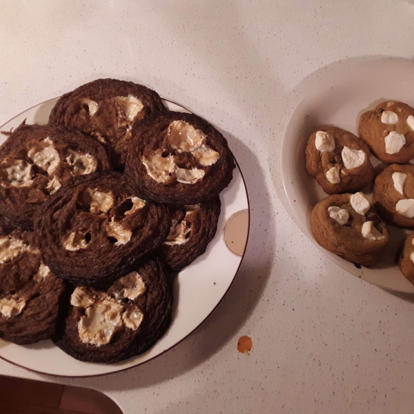 Chocolate S'mores Cookies with Graham Crackers