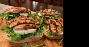 Open-Faced Grilled Tuscan Chicken Sandwiches with Fresh Mozzarella