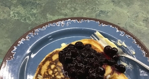Lemon Ricotta Pancakes with Blueberry Sauce