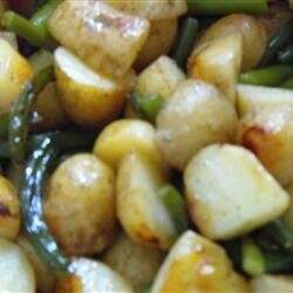 Barbequed Potato and Garlic Scape Packets