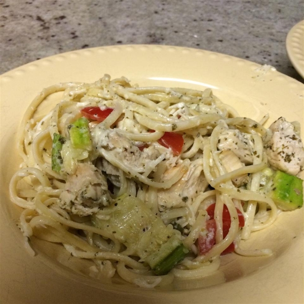 Lime Chicken with Cilantro Cream Sauce and Roasted Zucchini