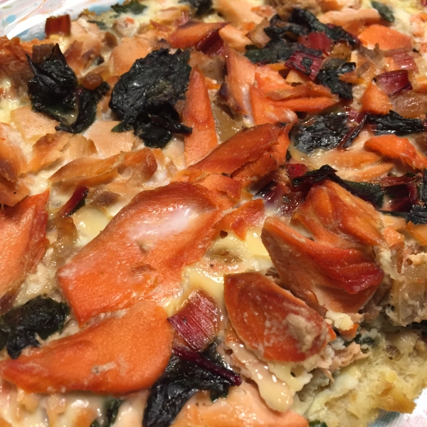 Salmon and Swiss Chard Quiche