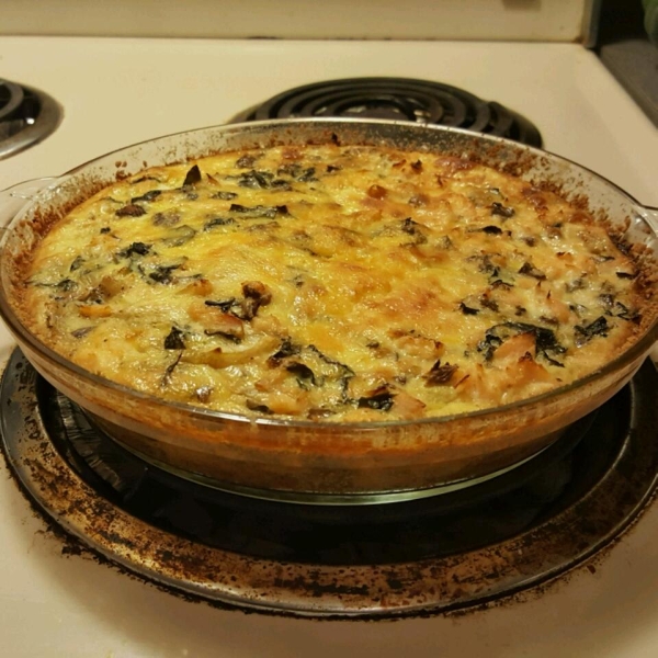 Salmon and Swiss Chard Quiche