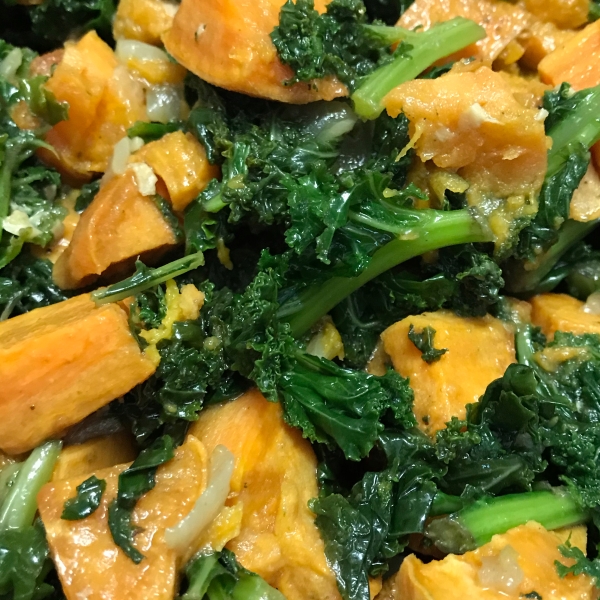 Roasted Yam and Kale Salad