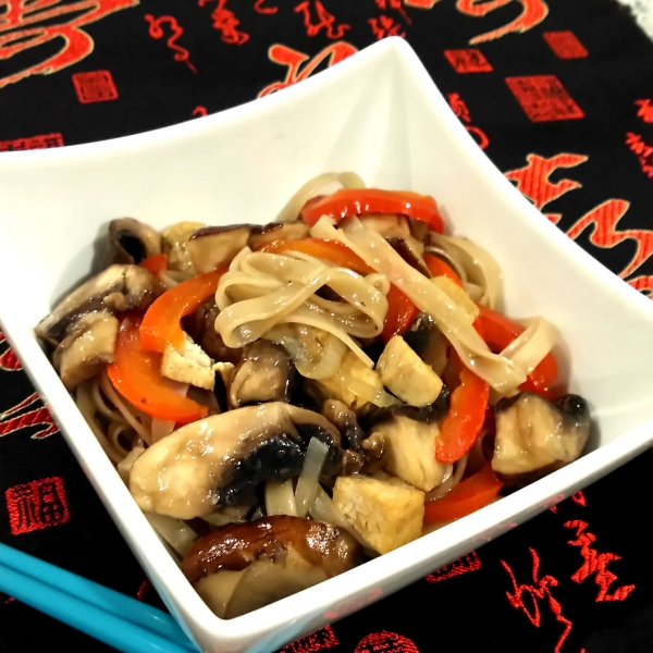 Mushroom, Tofu, and Noodle Stir-Fry