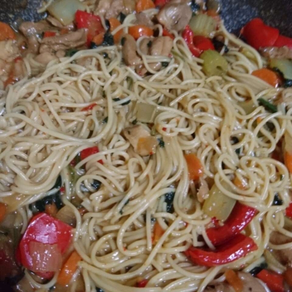 Thai-Inspired Chicken Spaghetti