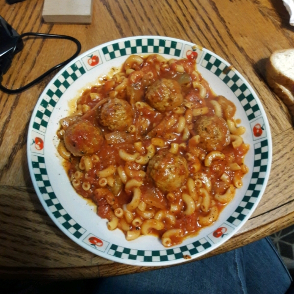 Macaroni Meatball Soup