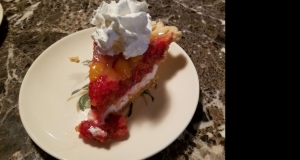 Peach-Glazed Raspberry and Cream Cheese Pie