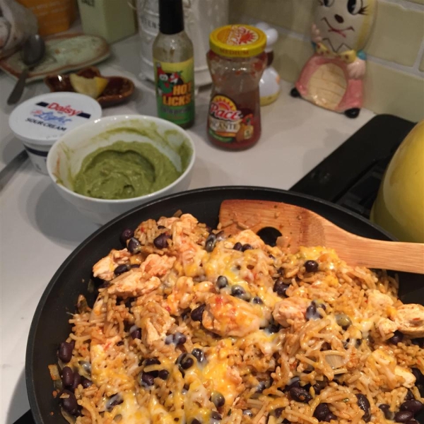 One-Skillet Chicken Burrito Bowls