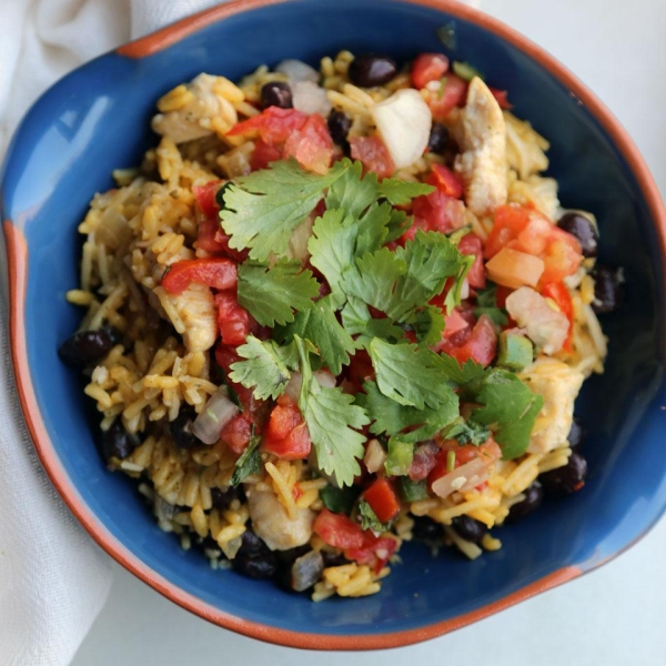 One-Skillet Chicken Burrito Bowls