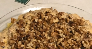 Spaghetti Squash Alfredo with Sausage and Walnuts