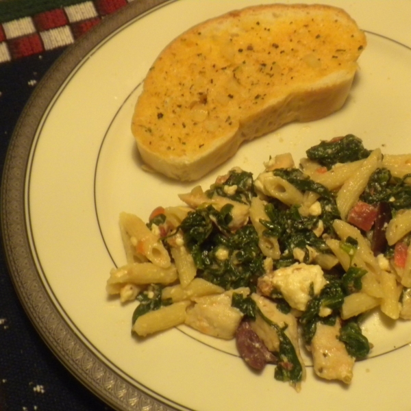 Mostaccioli with Spinach and Feta
