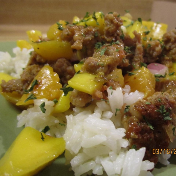 Sausage with Mango Salsa