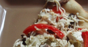 Portobello Mushroom, Fresh Peppers and Goat Cheese Pizza
