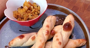Salted Naan Sticks with Mango Chutney