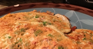 Savory Pancakes with Spring Onion and Chicken