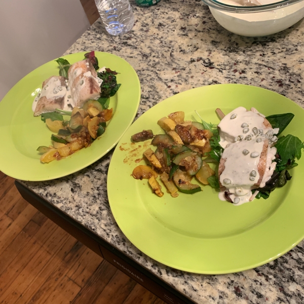 Grilled Mahi Mahi with Lemon Caper Sauce