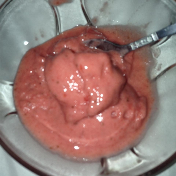 Sweet and Silky Strawberry Sorbet