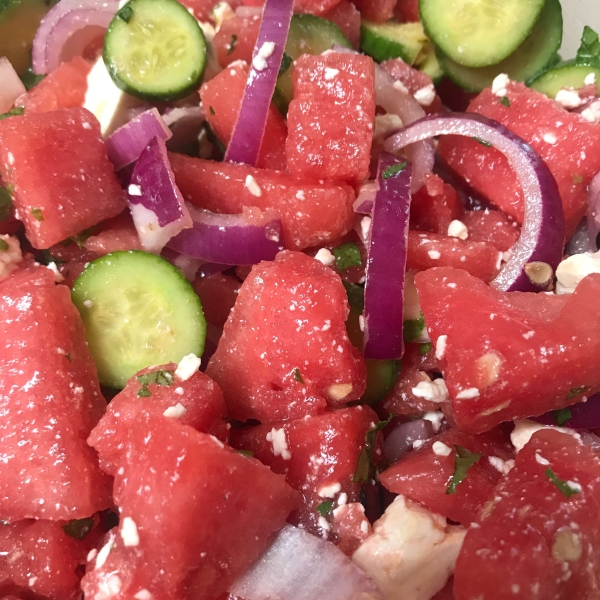 Watermelon Cucumber Salad