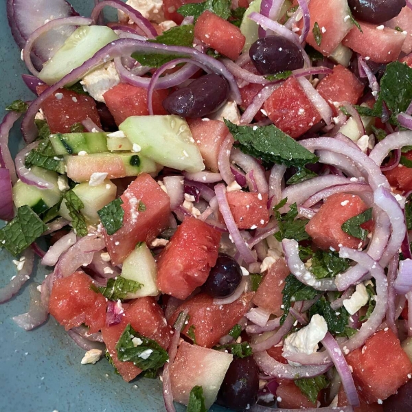 Watermelon Cucumber Salad