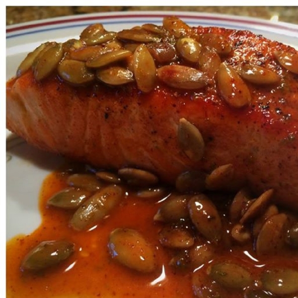 Salmon with Pepita-Lime Butter