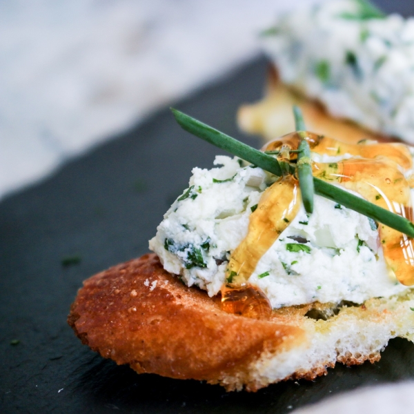 Easy Honey Herbed Goat Cheese