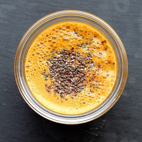 Carrot, Apple, Cucumber, OJ, and Turmeric Smoothie