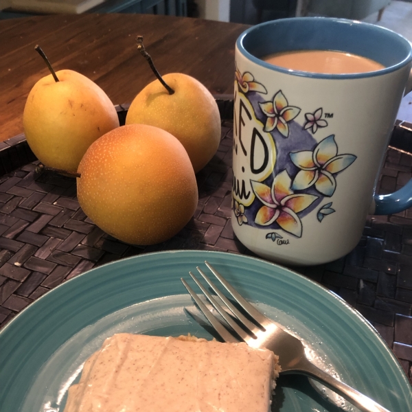Pear Cake with Cinnamon Buttercream Frosting