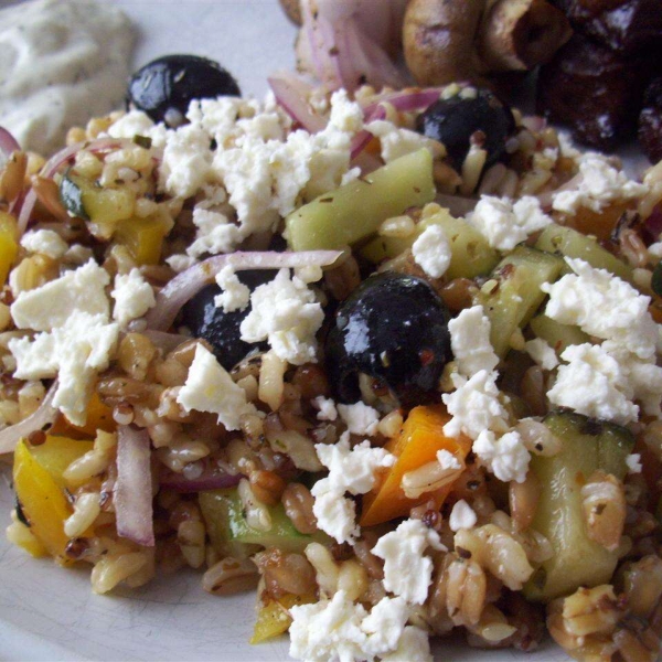Quinoa, Couscous, and Farro Salad with Summer Vegetables