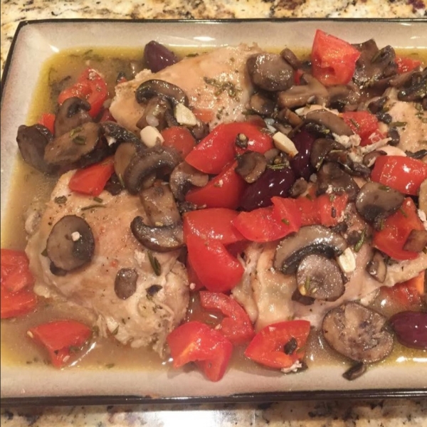 Chicken Thigh Fricassee with Mushrooms and Rosemary