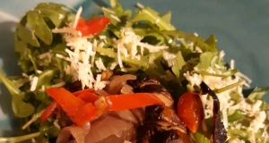Roasted Portobello, Red Pepper, and Arugula Salad for One