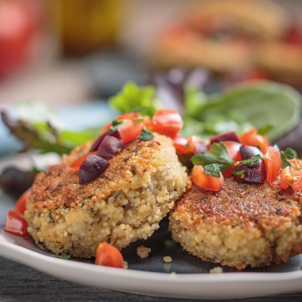Garlic Lemon Couscous Cakes