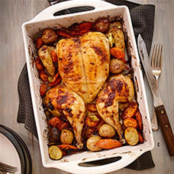 Spice Rubbed Flattened Roast Chicken