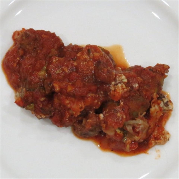 Eggplant Manicotti with Sausage