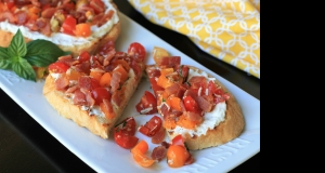 Ricotta Toast with Bacon and Tomato