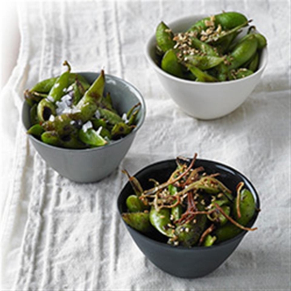 Wok Charred Edamame 3 Ways