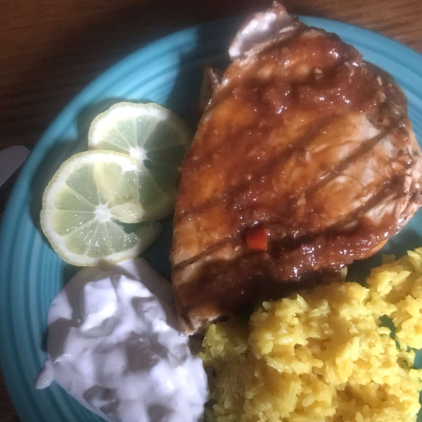 Grilled Swordfish Steaks with Cucumber Sauce