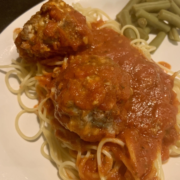 Mama's Best Ever Spaghetti and Mozzarella Meatballs