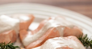 Rosemary Poached Salmon with Spiced Cream Sauce