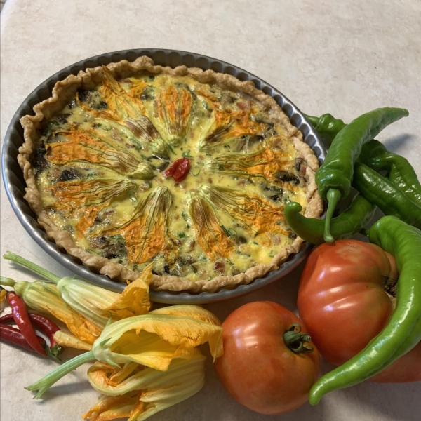 Squash Blossom Quiche